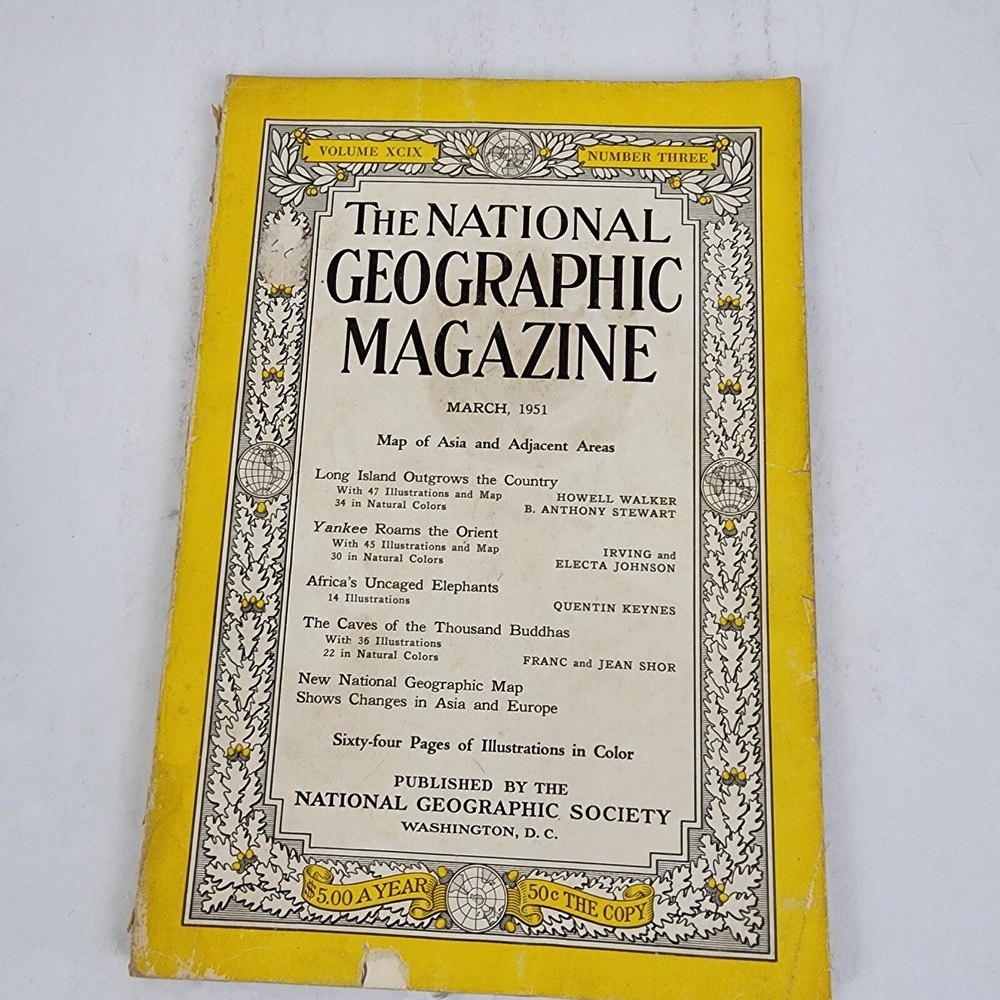 National Geographic Magazine March 1951 No Map‎